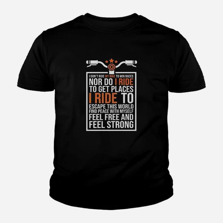 Bike I Dont Ride My Bike To Win The Races Cycling Youth T-shirt