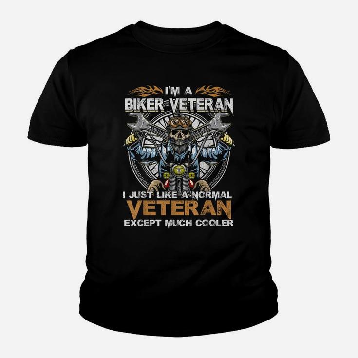 Biker Veteran Like Normal Except Much Cooler Funny Youth T-shirt