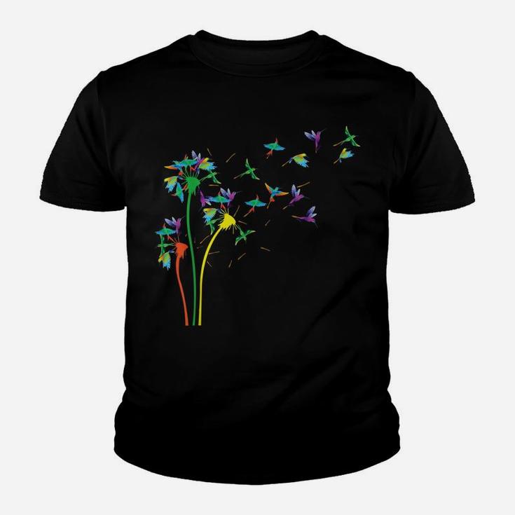 Birds Flower Fly Dandelion Swallow, Macaw, Birds Lover Youth T-shirt