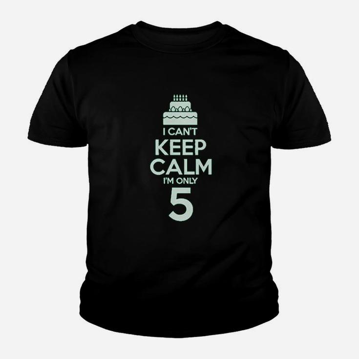 Birthday Cake I Can Not Keep Calm I Am 5 Youth T-shirt