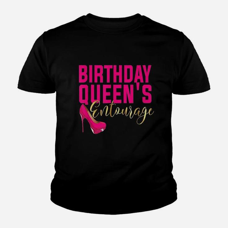 Birthday Queens Squad Matching Party Bestie Pink Shoe Youth T-shirt