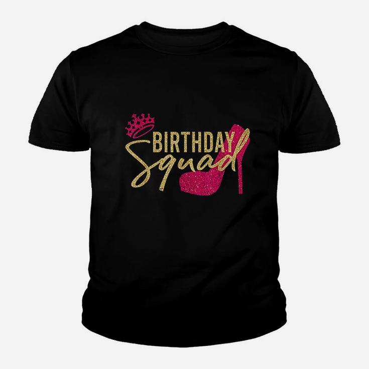 Birthday Squad Party Birthday Pink Gold Shoe Gift Youth T-shirt