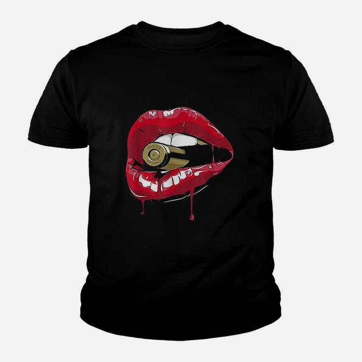 Biting The Red Lipstick Lips Youth T-shirt