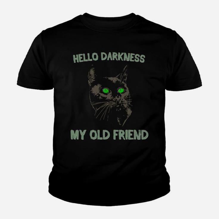 Black Cat Hello Darkness My Old Friend Youth T-shirt
