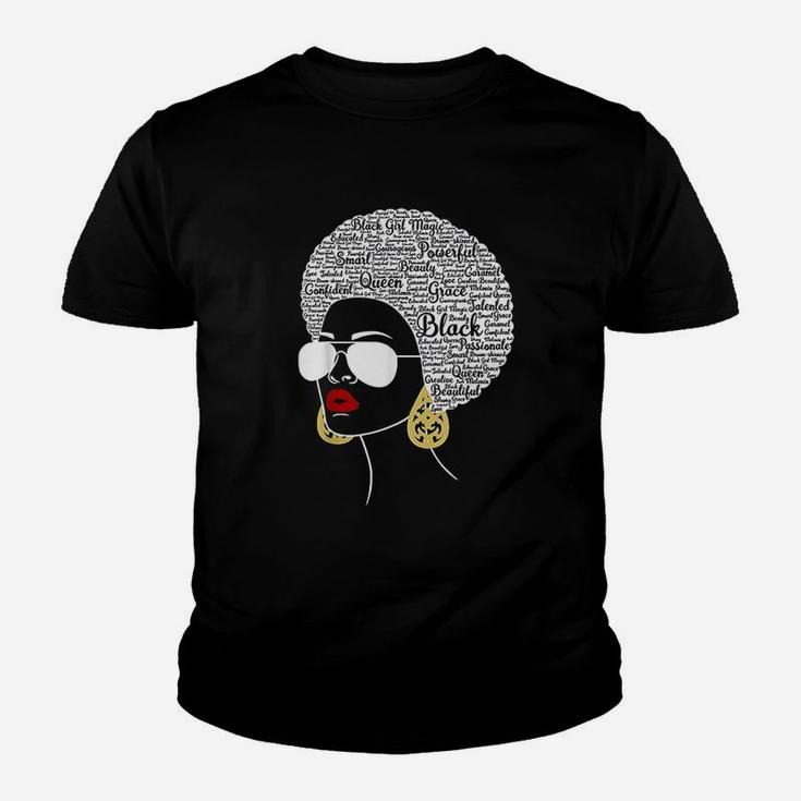 Black History Month African American Hair Word Art Youth T-shirt