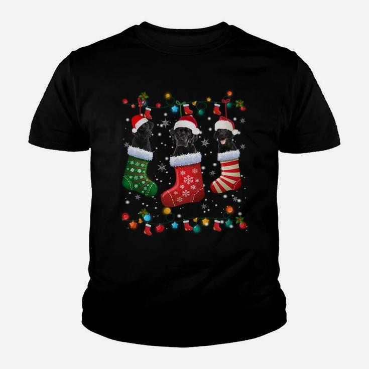 Black Lab Labrador Christmas Socks Funny Xmas Pajama Dog Sweatshirt Youth T-shirt