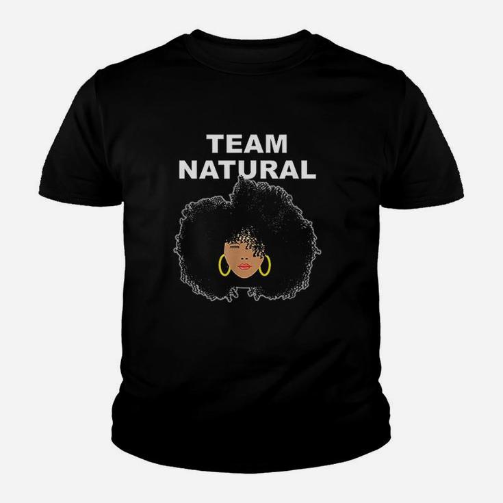 Black Natural Hair Team Natural  Afro Hair Youth T-shirt