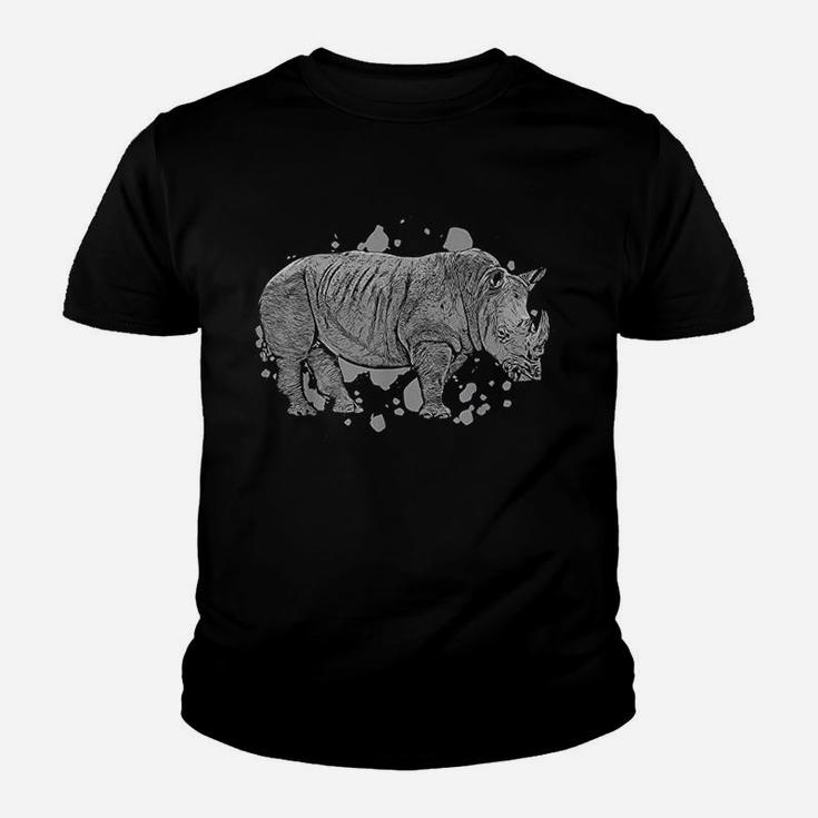Black Rhino Graphic Animal Safari Wild Animal Rhino Youth T-shirt
