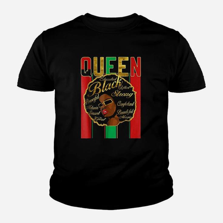 Black Woman Afro Word Art Natural Hair Youth T-shirt