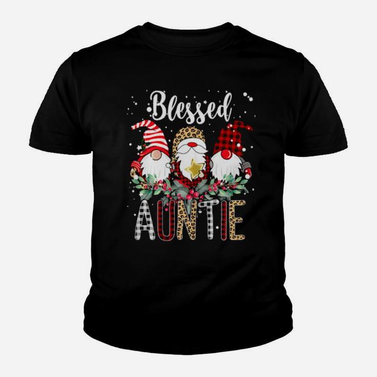 Blessed Auntie Three Gnomes Ugly Xmas Costume Youth T-shirt
