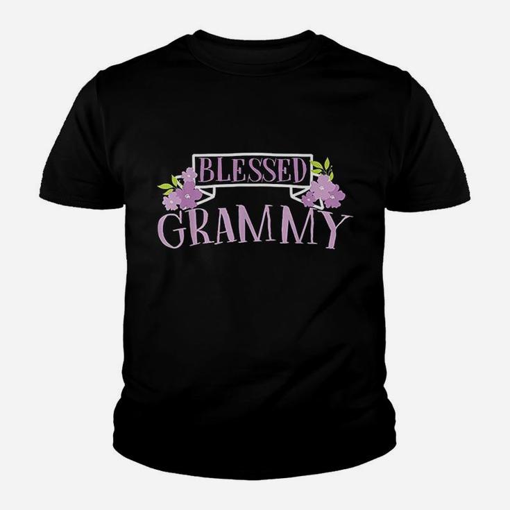 Blessed Grammy Flowers Inspirational Grandma Mothers Day Youth T-shirt