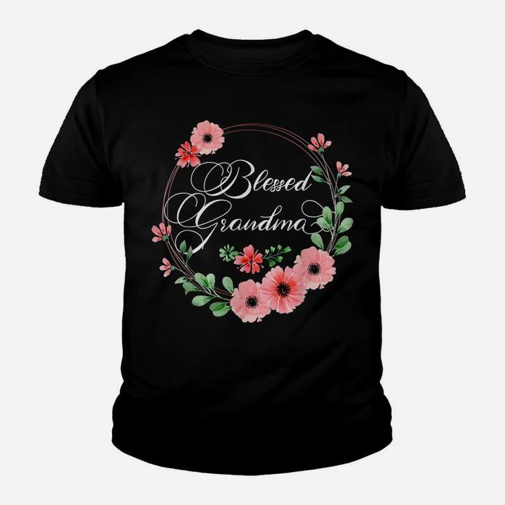 Blessed Grandma Shirt For Women Beautiful Flower Floral Youth T-shirt