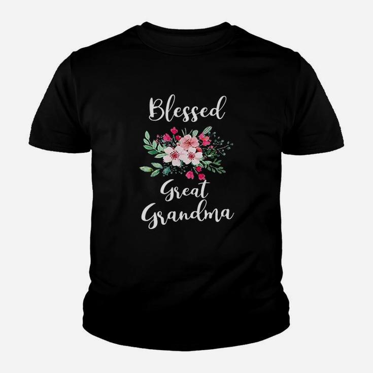 Blessed Great Grandma Flower Bouquet Gift For Grandma Youth T-shirt