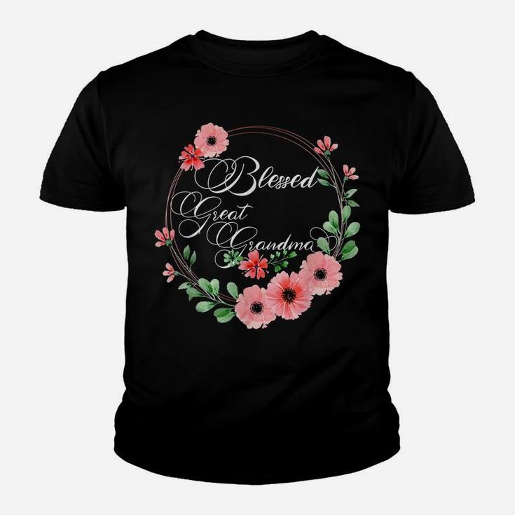 Blessed Great Grandma Shirt For Women Beautiful Flower Youth T-shirt