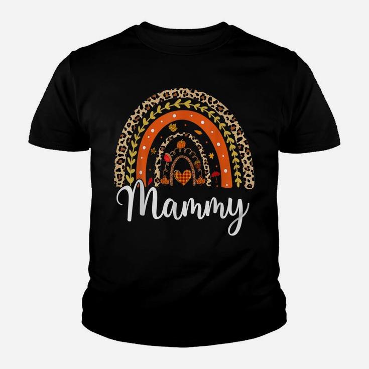 Blessed Mammy Funny Pumpkin Leopard Boho Rainbow Youth T-shirt