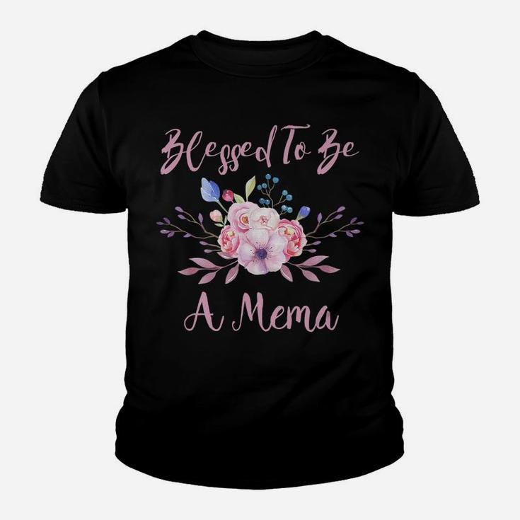 Blessed Mema Gifts - Cute Floral Christian Mema Gifts Youth T-shirt