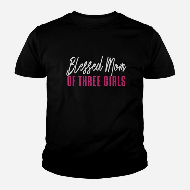 Blessed Mom Of Three Girls Mother Daughter Gift Youth T-shirt