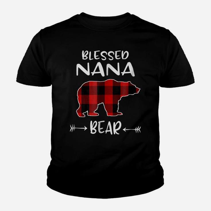 Blessed Nana Bear Shirt Primitive Buffalo Plaid Bear Shirt Youth T-shirt