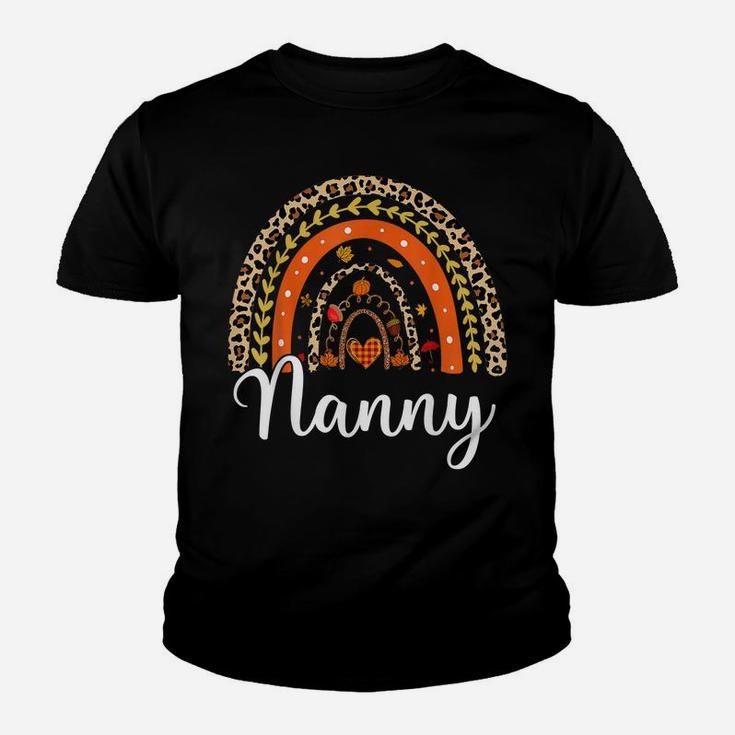Blessed Nanny Funny Pumpkin Leopard Boho Rainbow Youth T-shirt