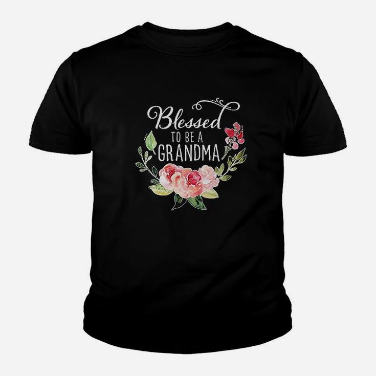 Blessed To Be A Grandma With Flowers Youth T-shirt