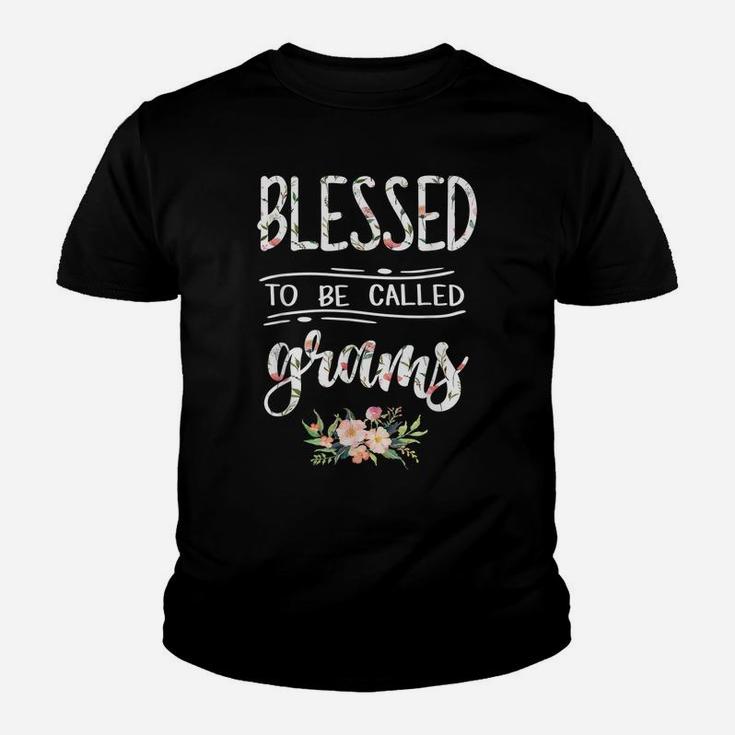 Blessed To Be Called Grams Floral Flower Youth T-shirt