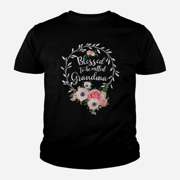 Blessed To Be Called Grandma Women Flower Decor Grandma Youth T-shirt