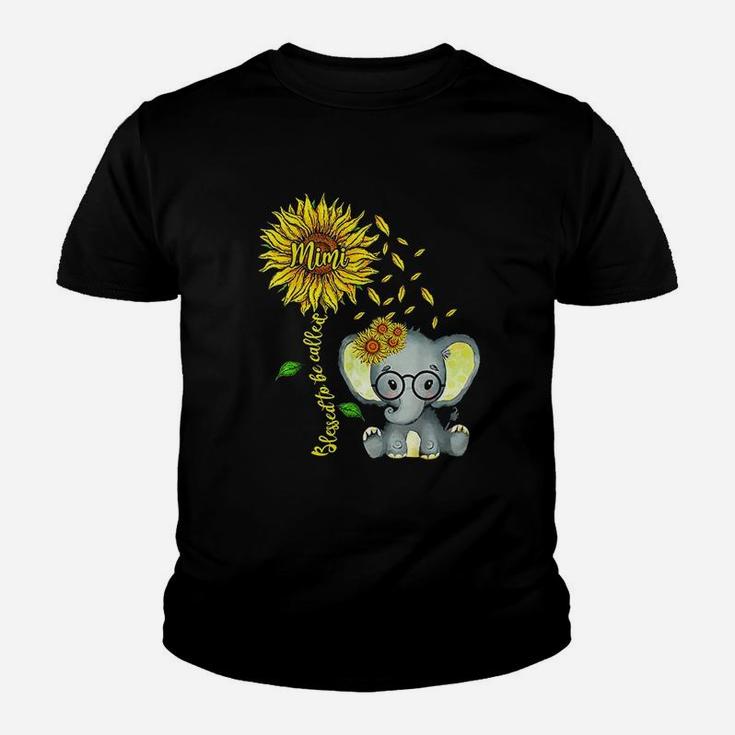 Blessed To Be Called Mimi Sunflower Elephant Youth T-shirt
