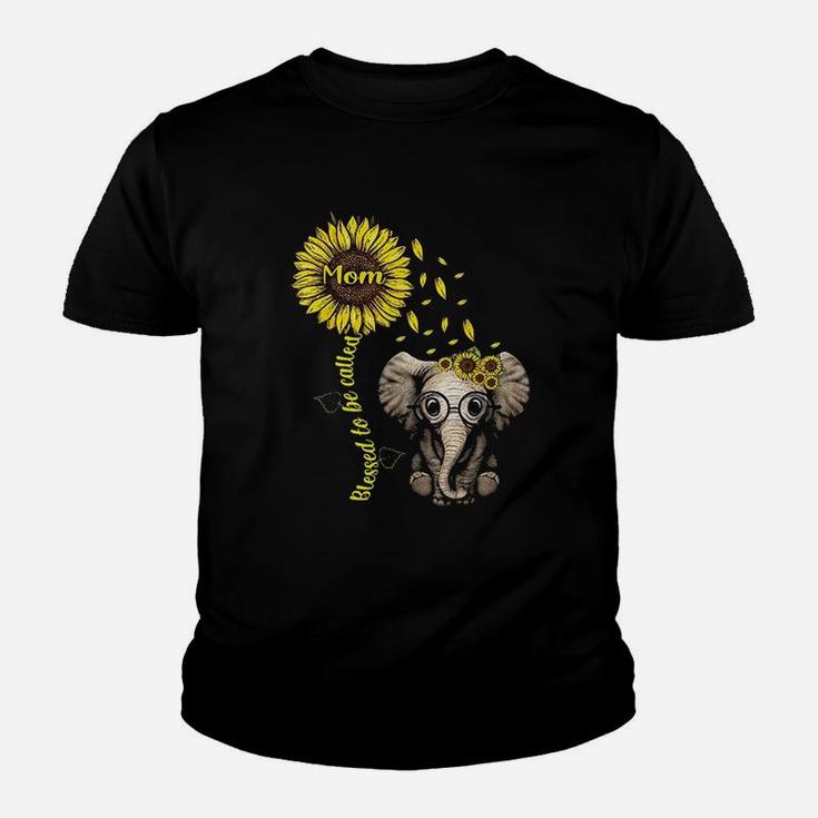 Blessed To Be Called Mom Sunflower Elephant Sunflower Youth T-shirt