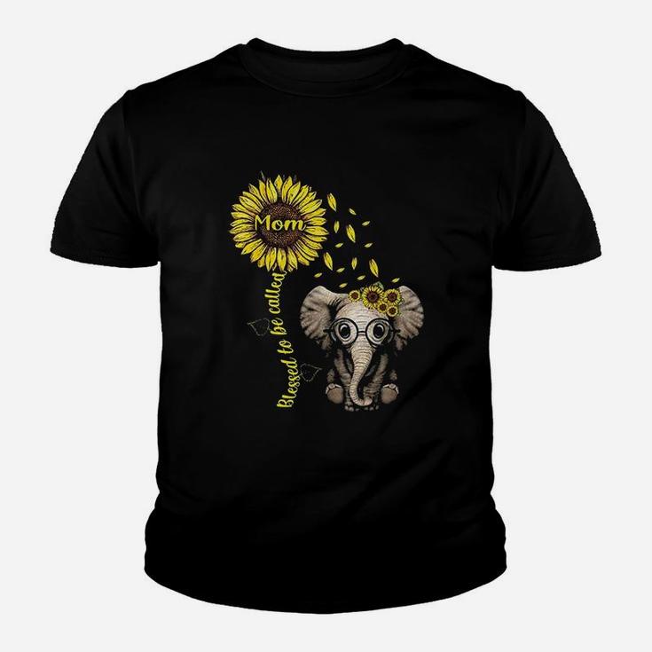 Blessed To Be Called Mom Sunflower Elephant Youth T-shirt