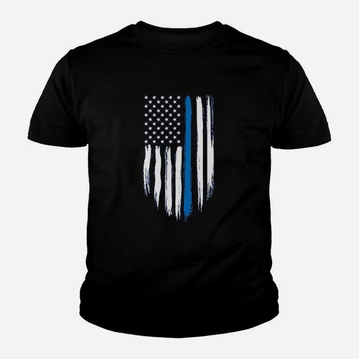 Blue Lives Matter American Flag Youth T-shirt