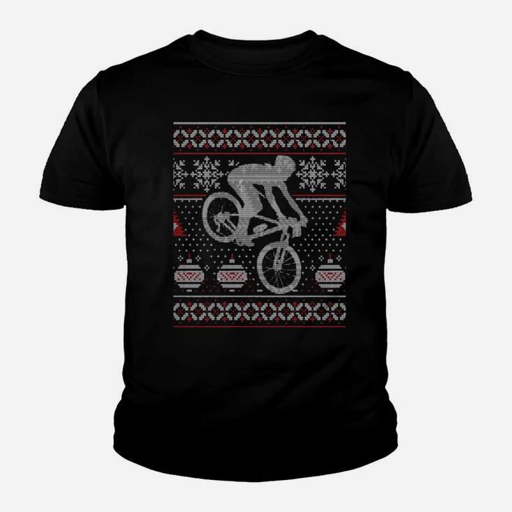 Bmx Bike Cyclist Bicycle Rider Bicyclist Happy Holidays Xmas Youth T-shirt