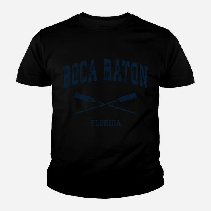 Boca Raton Florida Vintage Nautical Crossed Oars Navy Sweatshirt Youth T-shirt