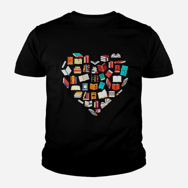 Book Lover Heart Shape Reading Youth T-shirt