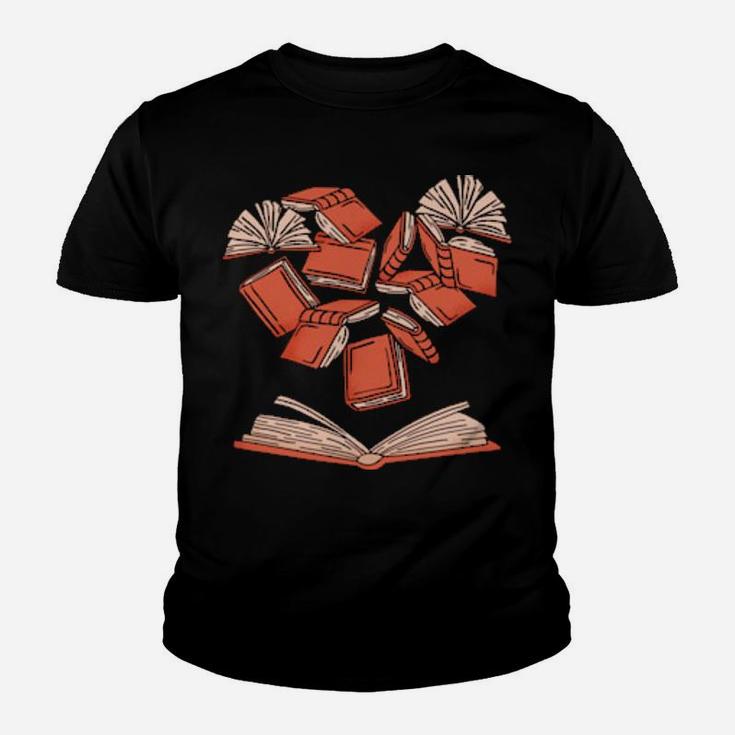 Book Reading Heart Shaped Valentine Youth T-shirt