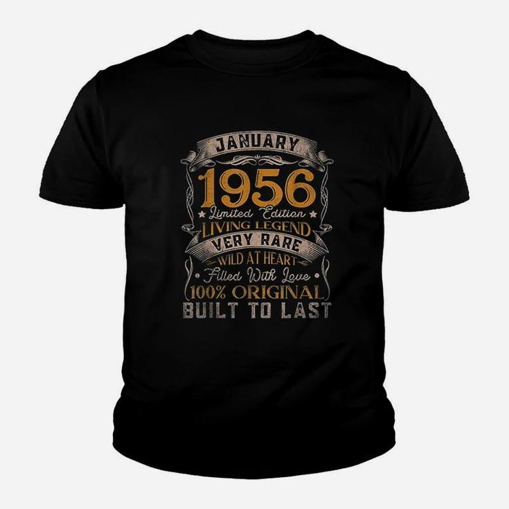 Born In January 1956 Vintage 65Th Birthday Gift 65 Years Old Youth T-shirt