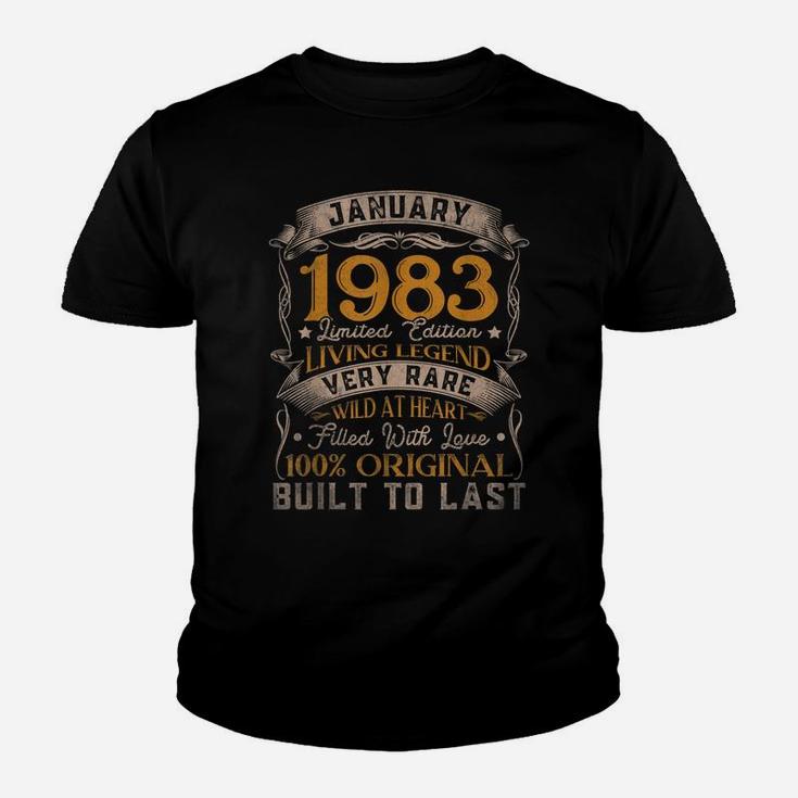 Born In January 1983 Vintage 38Th Birthday Gift 38 Years Old Youth T-shirt