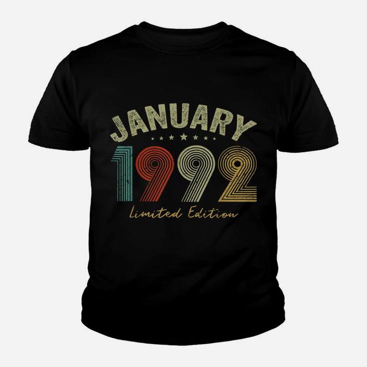 Born In January 1992 Vintage 29Th Birthday 29 Years Old Gift Youth T-shirt