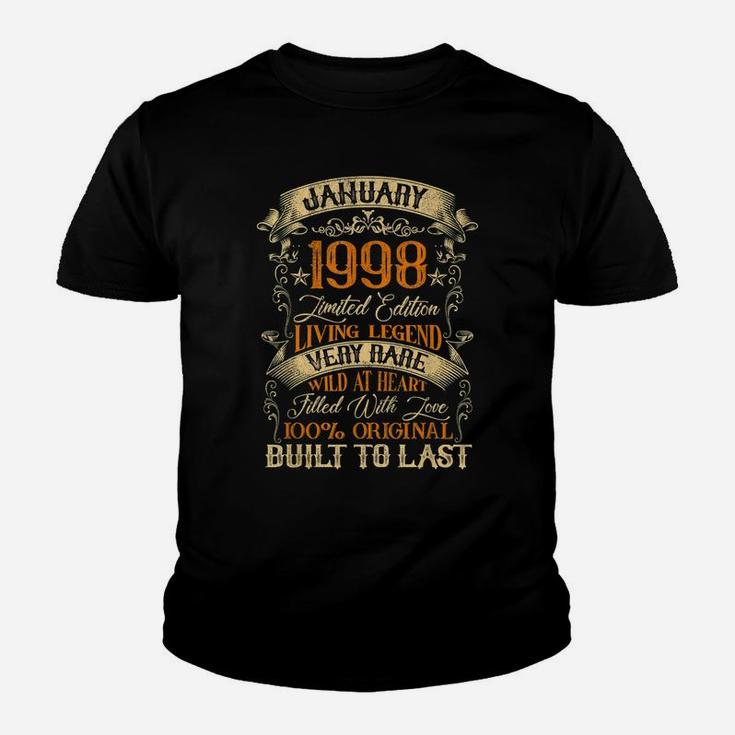Born In January 1998 Vintage 23 Years Old 23Rd Birthday Youth T-shirt
