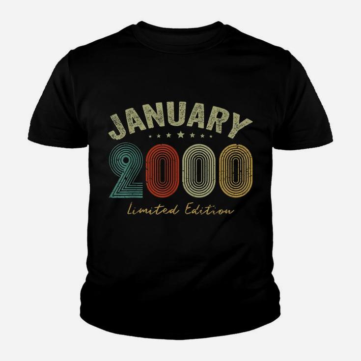 Born In January 2000 Vintage 21St Birthday 21 Years Old Gift Youth T-shirt