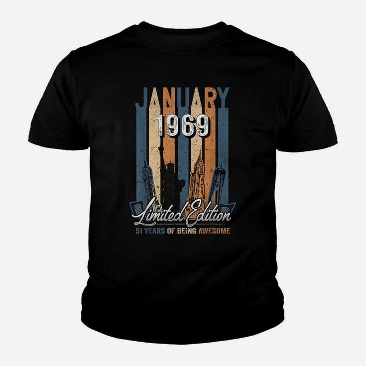 Born January 1969 Birthday Gift Made In 1969 51 Years Old Youth T-shirt