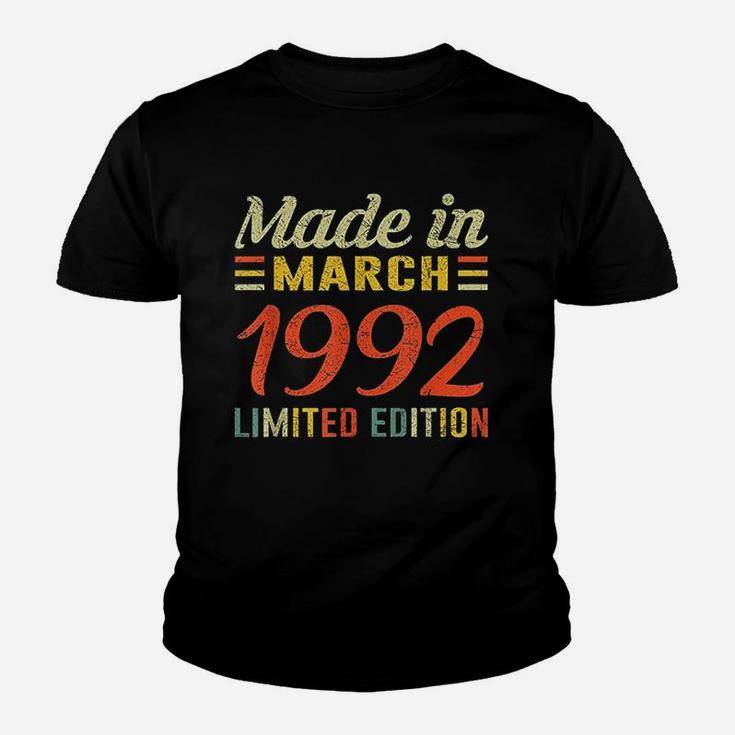 Born March 1992 Birthday Gift Made In 1992 28 Years Old Youth T-shirt