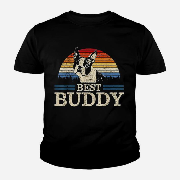 Boston Terrier Vintage Best Buddy Funny Dog Lover Gift Youth T-shirt