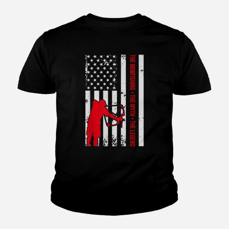 Bowfishing Usa Flag Vintage Great Cool Gift Youth T-shirt
