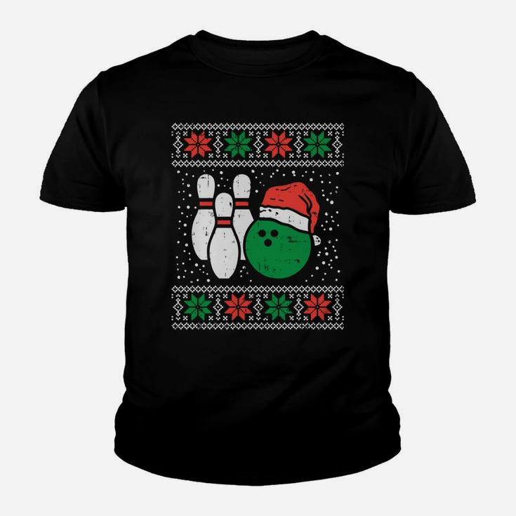 Bowling Ugly Christmas Sweater Sport Bowls Xmas Men Gift Sweatshirt Youth T-shirt