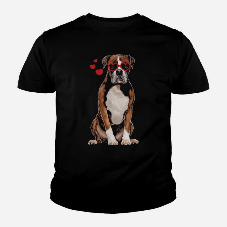 Boxer Cute Dog Valentine Heart Youth T-shirt