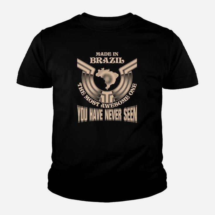 Brasilien-Themen Schwarzes Kinder Tshirt mit Patriotischem Design