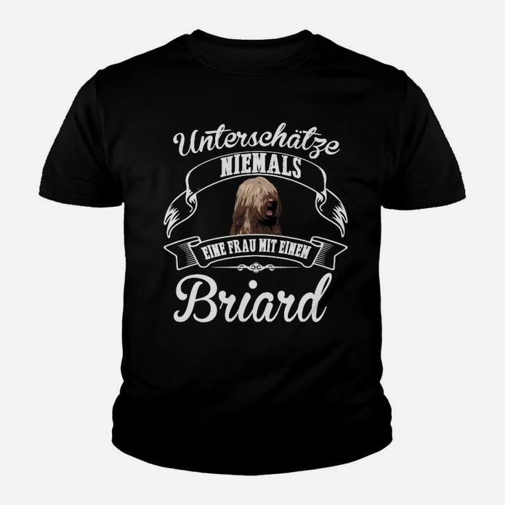 Briard Fan Kinder Tshirt – Nie eine Frau mit Einem Briard Unterschätzen