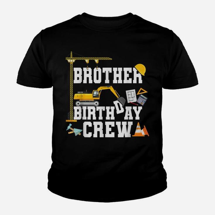 Brother Birthday Crew Shirt Gift Construction Birthday Party Youth T-shirt
