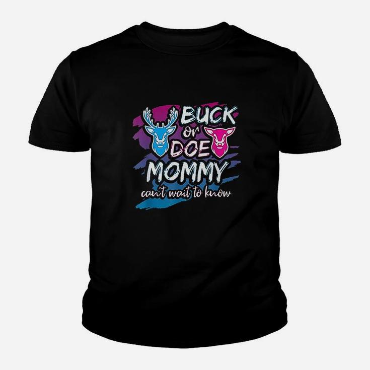 Buck Or Doe Mommy Gender Reveal Baby Party Announcement Gift Youth T-shirt
