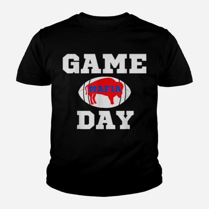Buffalo Football Ny Vintage Sports Team Mafia Game Day Red Youth T-shirt